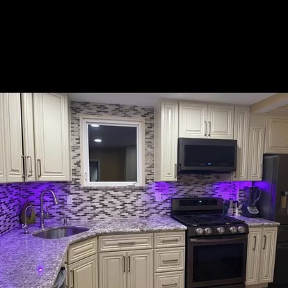 Light kitchen with an accent island — photo 2 of 5, by GT Stone and Cabinets Installation in South Amboy, NJ