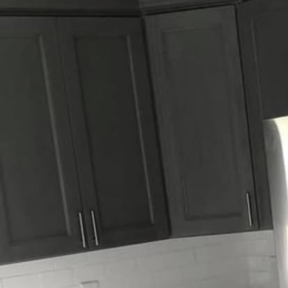 Charcoal cabinets, speckled granite — photo 1 of 7, by GT Stone and Cabinets Installation in South Amboy, NJ