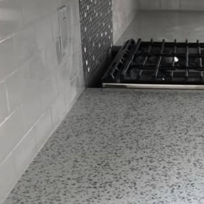 Charcoal cabinets, speckled granite — photo 6 of 7, by GT Stone and Cabinets Installation in South Amboy, NJ