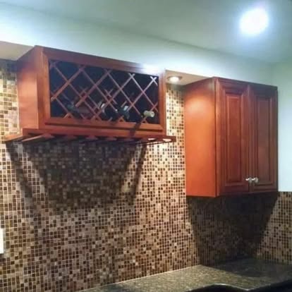 Cherry cabinets, black granite — photo 2 of 5, by GT Stone and Cabinets Installation in South Amboy, NJ