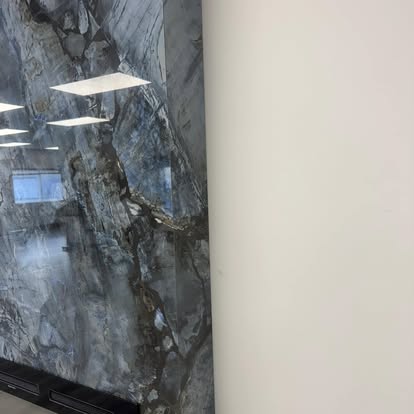 Grey-blue cabinets, quartzite counters — completed by GT Stone and Cabinets Installation in South Amboy, NJ