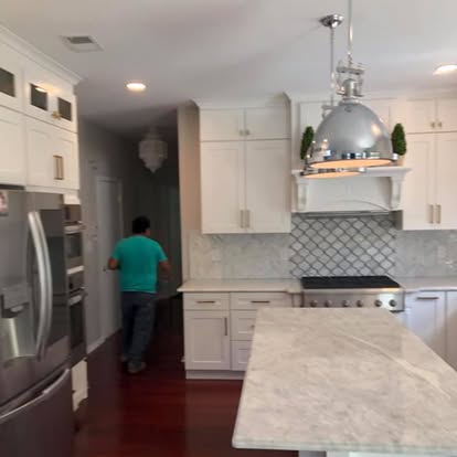 White kitchen, brass fixtures, arabesque backsplash — photo 3 of 19, by GT Stone and Cabinets Installation in South Amboy, NJ