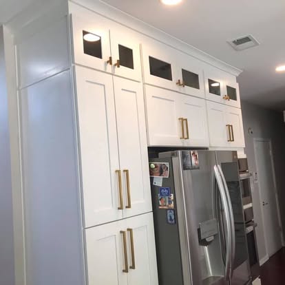 White kitchen, brass fixtures, arabesque backsplash — photo 12 of 19, by GT Stone and Cabinets Installation in South Amboy, NJ