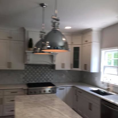 White kitchen, brass fixtures, arabesque backsplash — photo 13 of 19, by GT Stone and Cabinets Installation in South Amboy, NJ