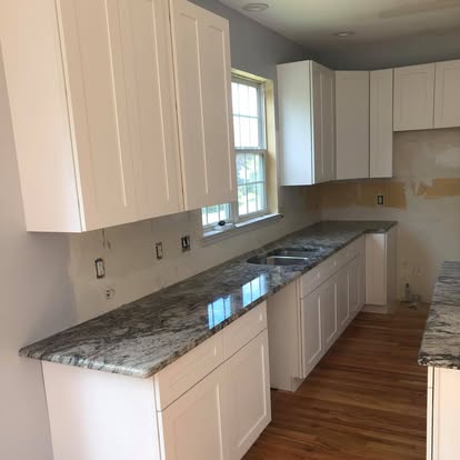 White cabinets, Viscont White granite — photo 9 of 10, by GT Stone and Cabinets Installation in South Amboy, NJ